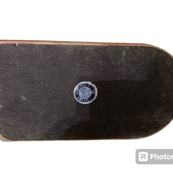 Vintage Deco 6 Pipe Walnut Tobacco Stand Ribbed Glass Humidor Decatur Industries - Picture 7 of 16